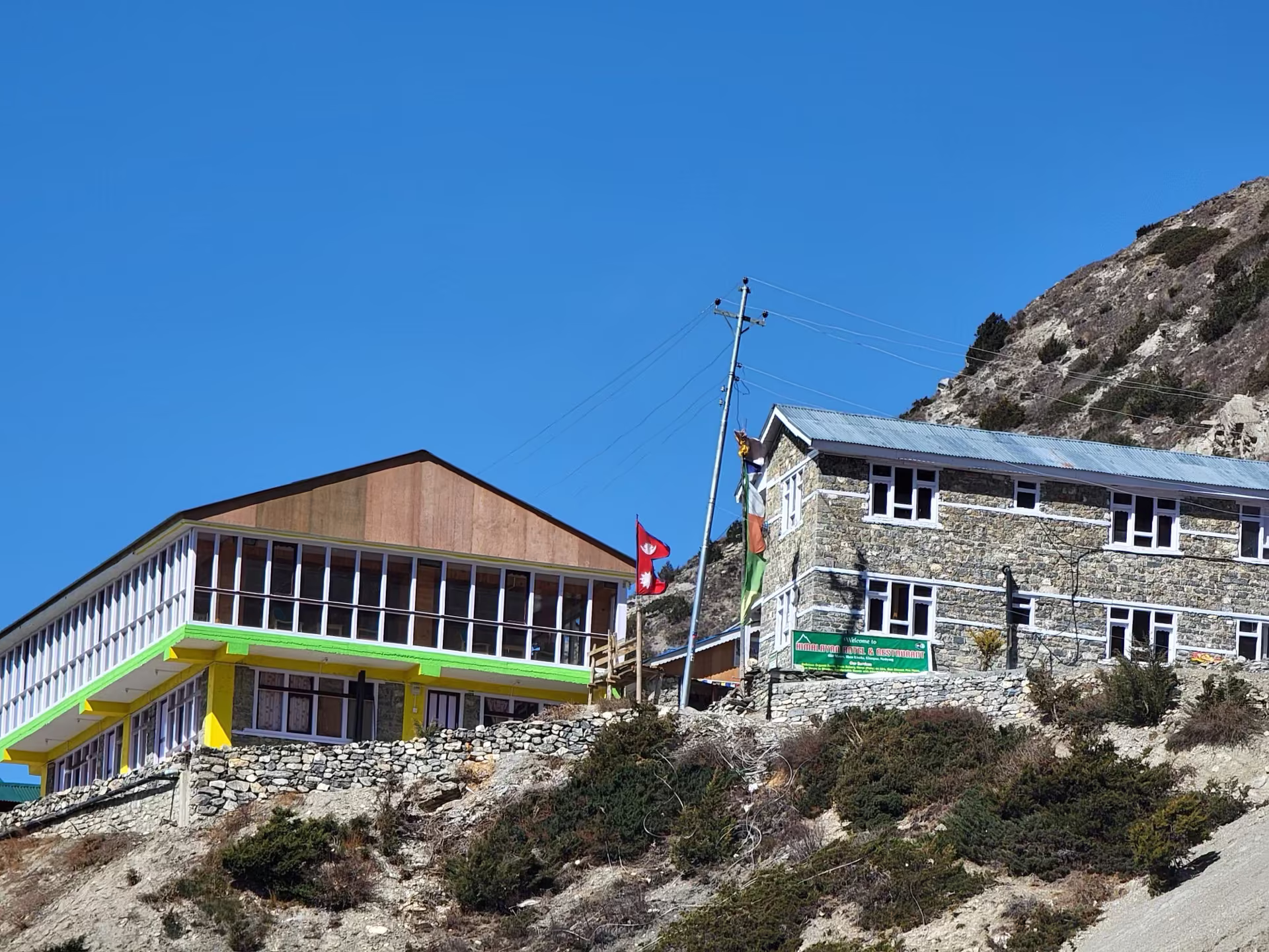 A mountain teahouse along a trekking route