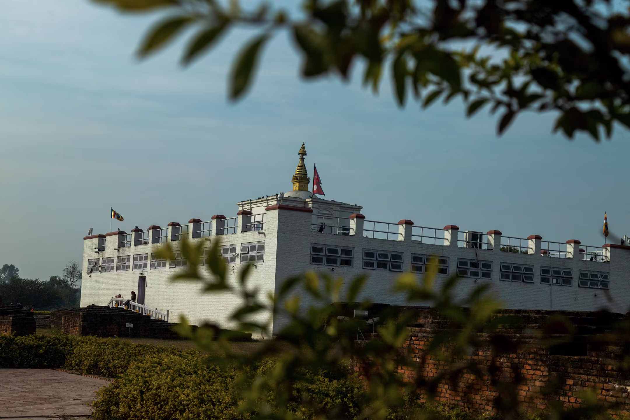 The white Maya Devi Temple at Lumbini, birthplace of the Buddha